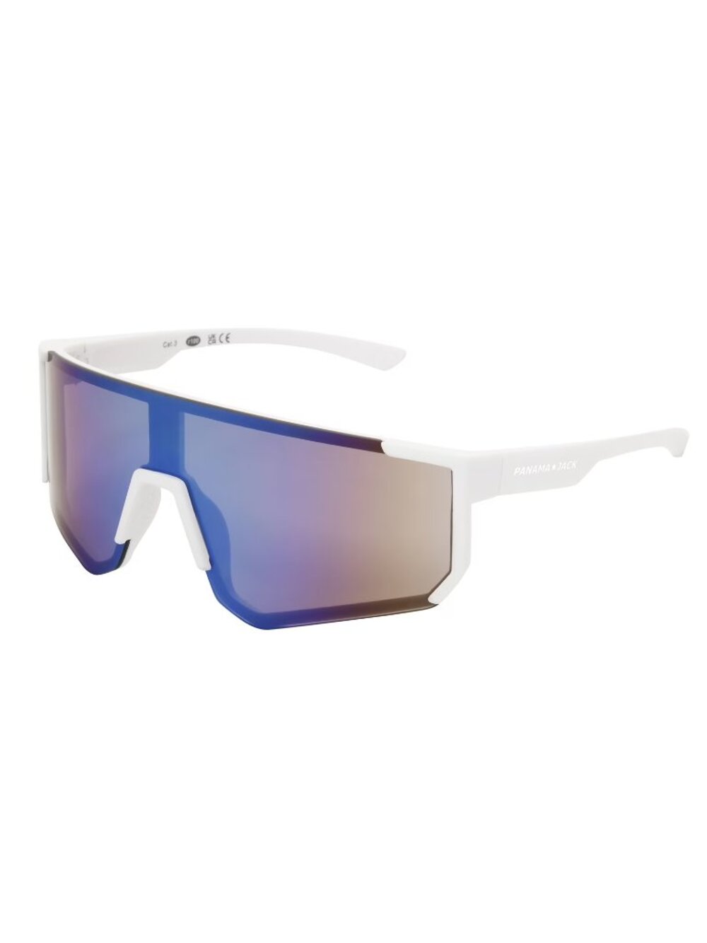 NWT Panama Jack Foster Grant Mens White Shield Mirrored Sunglasses